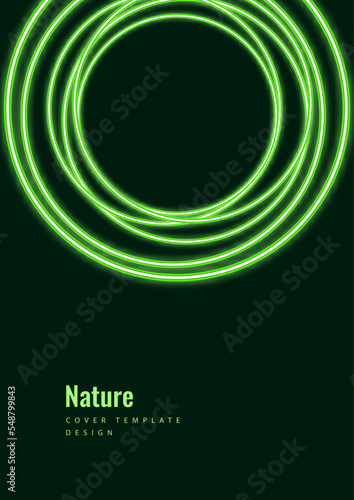 Vector abstract background with overlapping circles. chaotic movement. Round banner with empty space for text. Science and communication concept. Vector