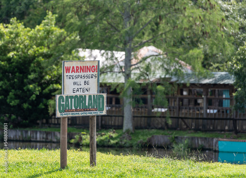 Alligator sign in park