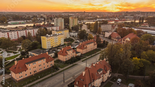 Drone view of the Przerobka district of Gdańsk. photo