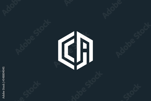 Abstract CA, AC, CJ, JC Letters Logo Initial Based Monogram Icon Vector.