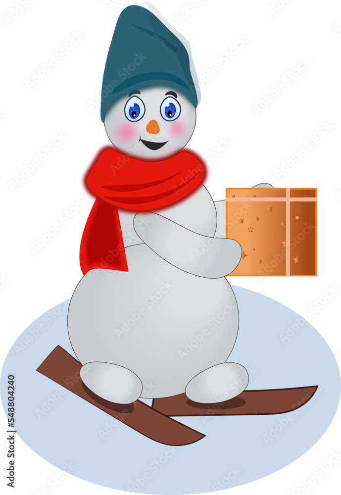 Snowman in vector in winter clothes Snowman in vector in winter clothes