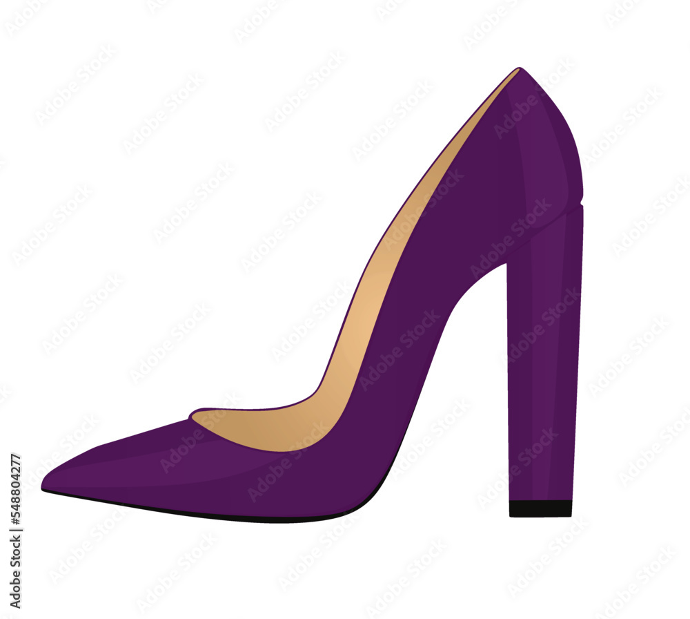Purple platform shoe. vector illustration Purple platform shoe. vector illustration