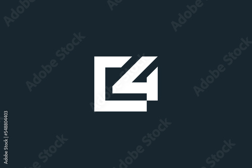 C4, 4C initial based letter logo design template vector.