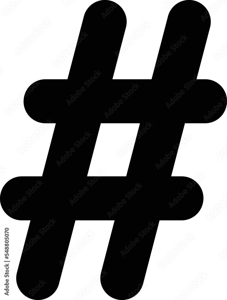 Obraz premium Hashtag sign icon vector illustration isolated on white background