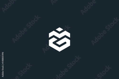 Minimal creative initial based MG logo and MG logo. Letter MG GM creative elegant monogram white color on black background.