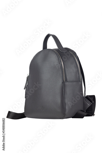 black, women's backpack, isolated from the background