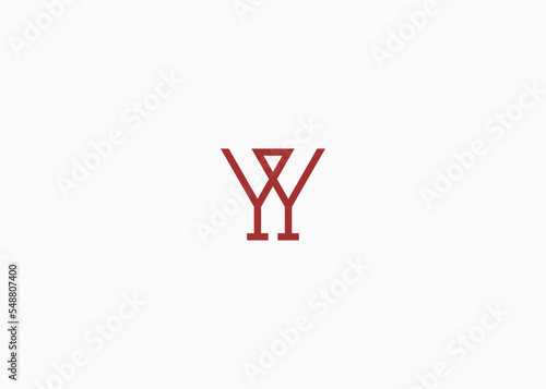 letter w with glass cocktail logo design vector illustration template