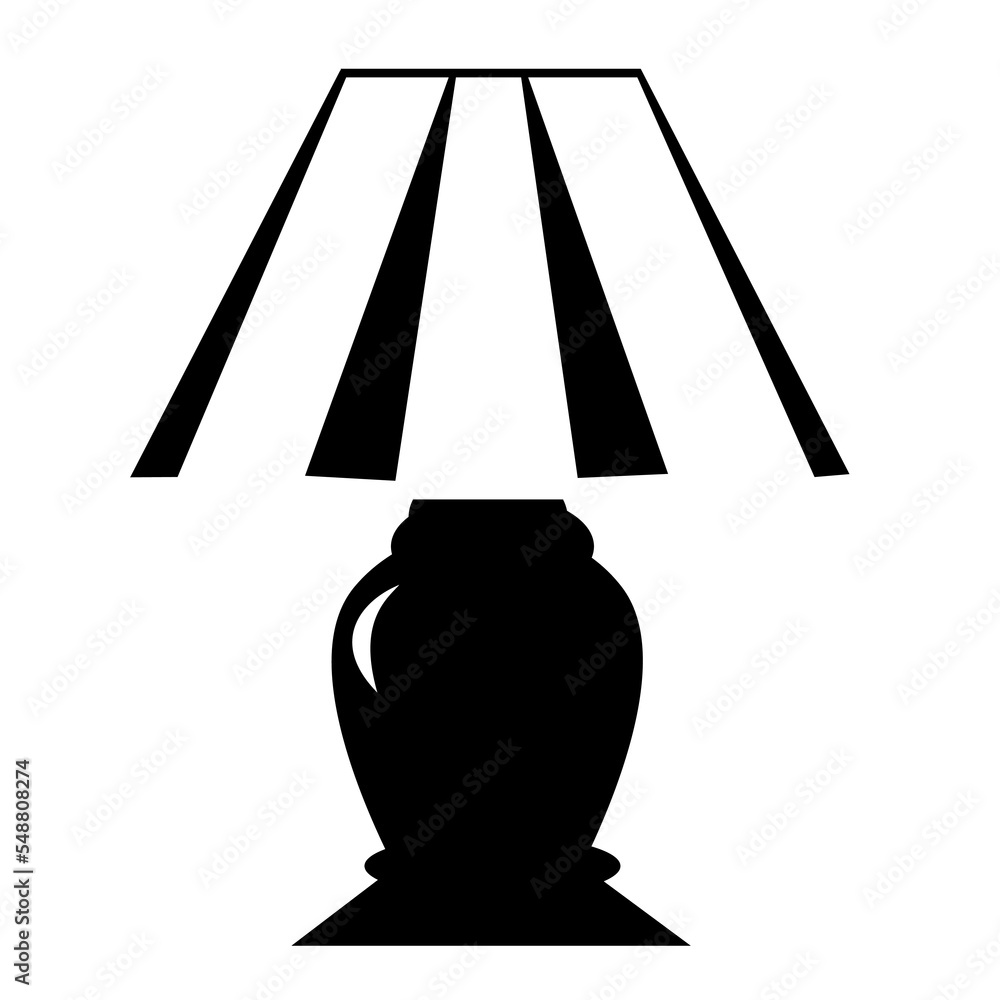 Fototapeta premium Table lamp black and white drawing