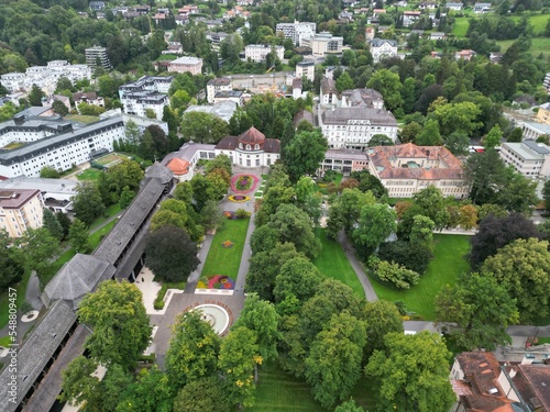 Bad Reichenhall spa town Bavaria Germany drone aerial view .. photo