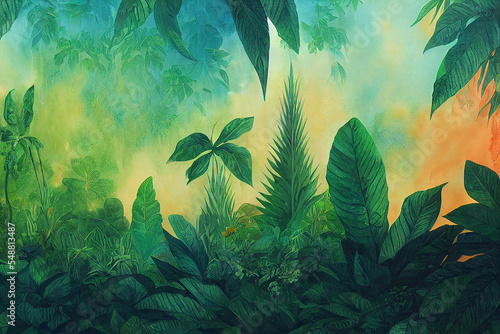 Dschungel Aquarell Hintergrund