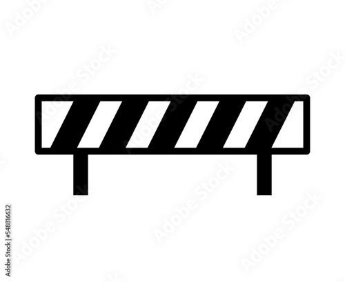 Barricade silhouette icon. Construction site item. Vector.