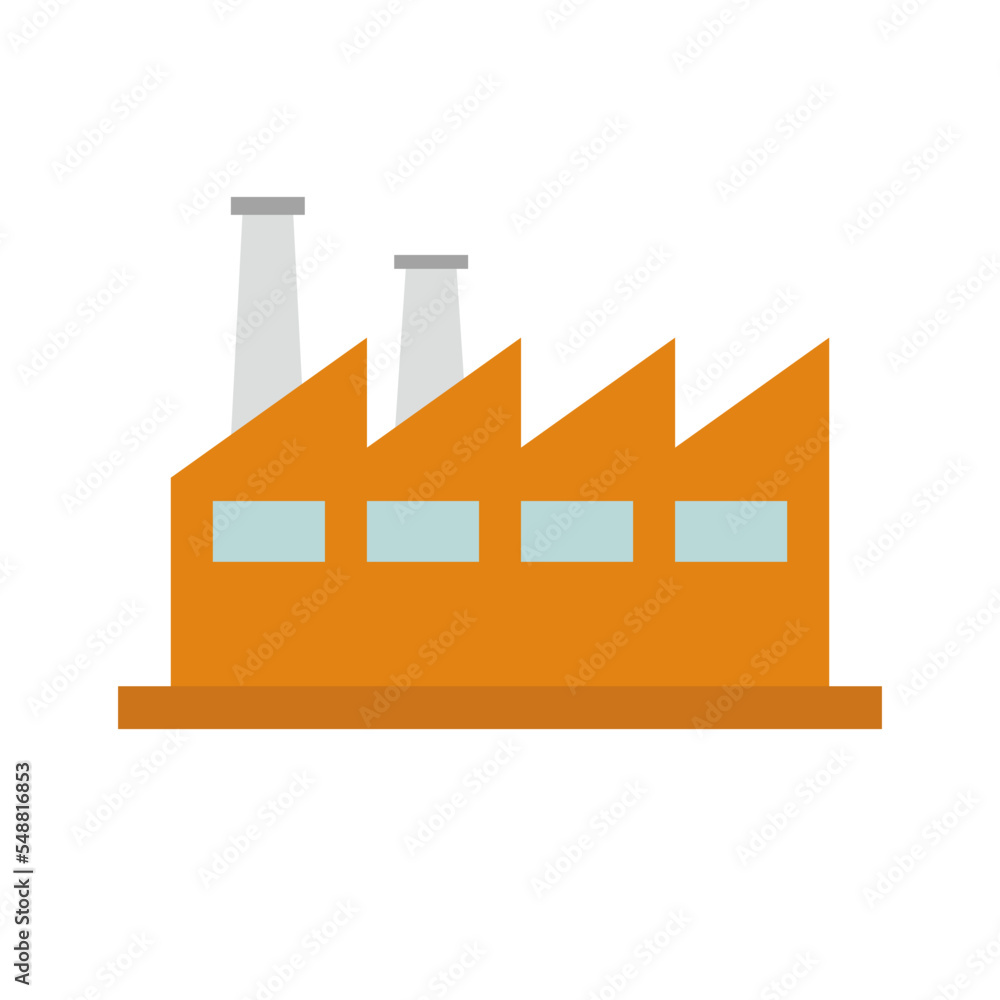 Flat design factory icon. Manufacturing plant. Vector. Flat design factory icon. Manufacturing plant. Vector.