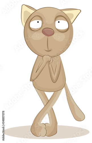 funny cat illistration vector