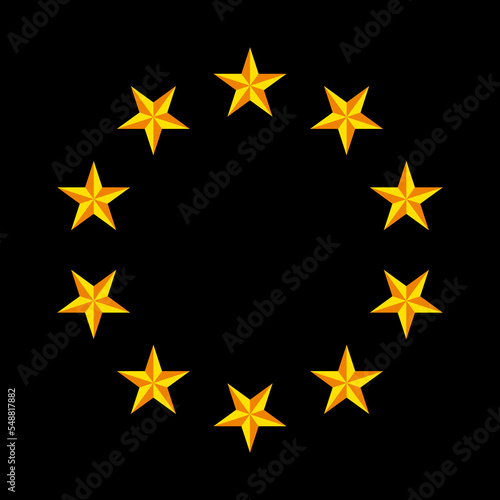 golden star icon in trendy flat design