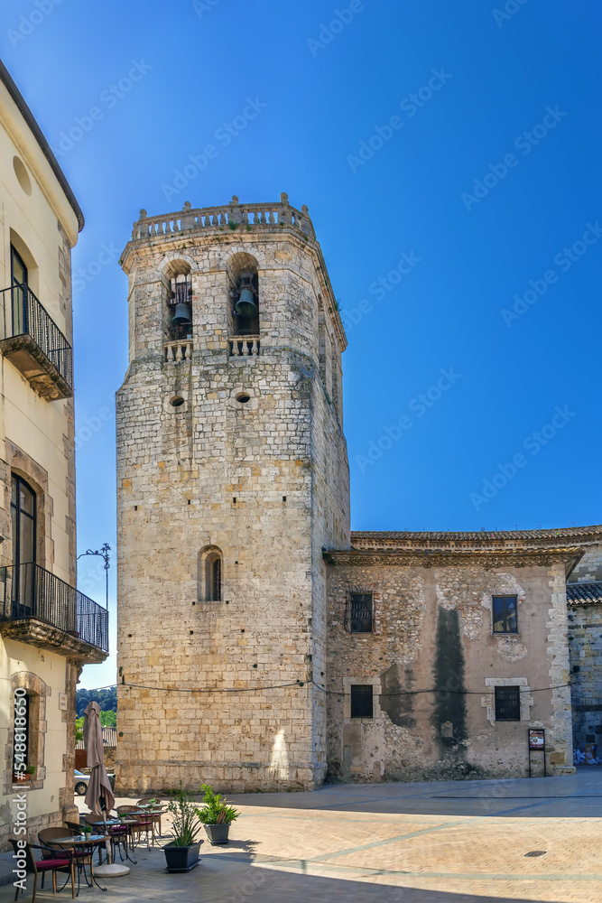Bell tower of Sant Pere, Besalu, Spain