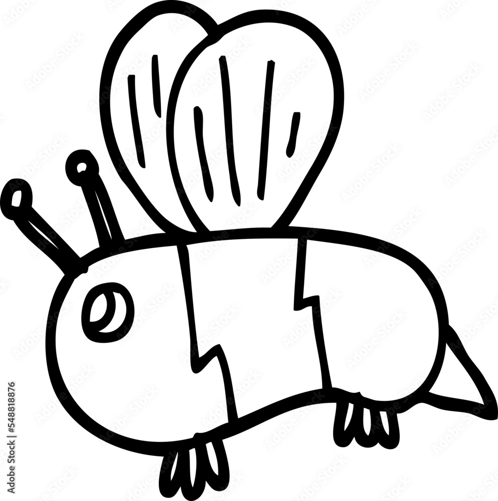 outline cartoon fat bee Stock Vector | Adobe Stock