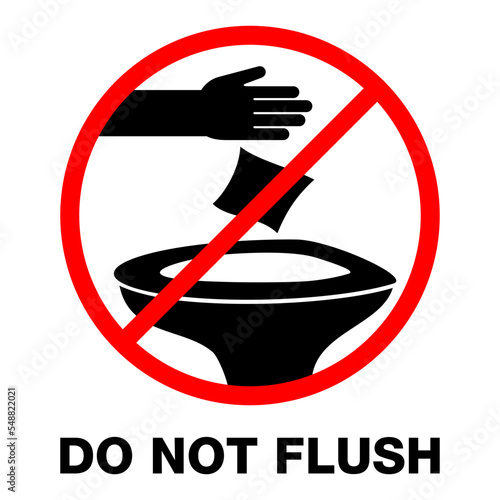 Do Not Flush - Strikethrough hand Throwing Paper