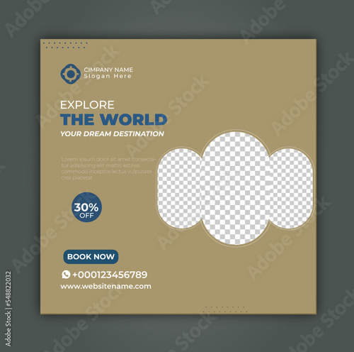 Travel and tourism social media post template