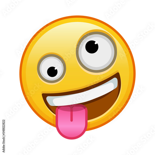 A grinning face with one large and one small eye Large size of yellow emoji smile