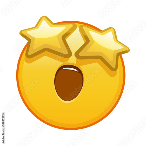A grinning face with starry eyes Large size of yellow emoji smile