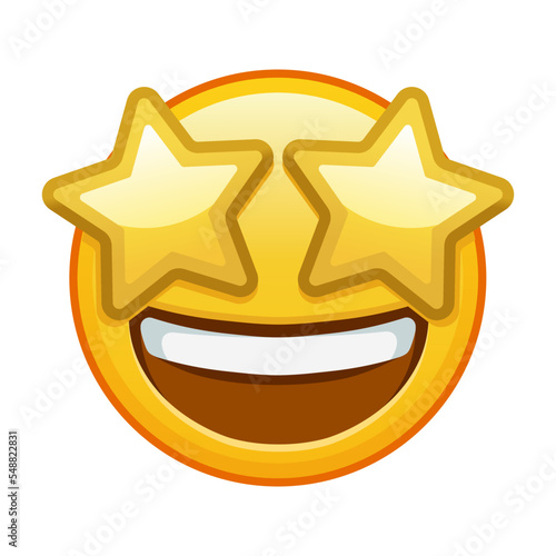 A grinning face with starry eyes Large size of yellow emoji smile