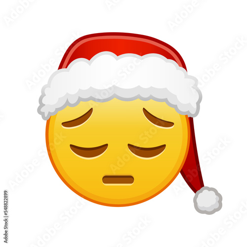 Christmas thoughtful face Large size of yellow emoji smile