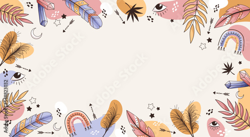 Colorful Boho elements background