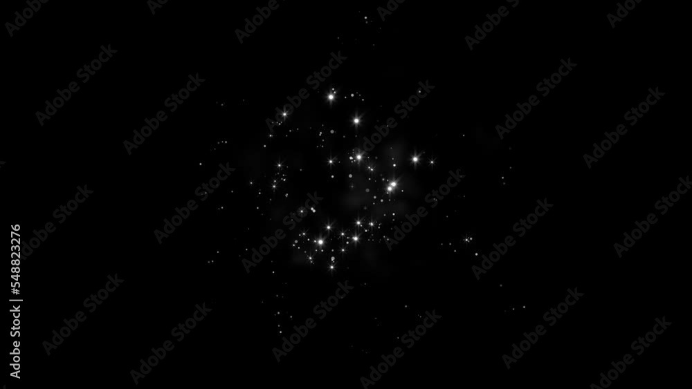Animated elegant white glitter spiral particles and sparkles with alpha matte. Animated elegant white glitter spiral particles and sparkles with alpha matte.