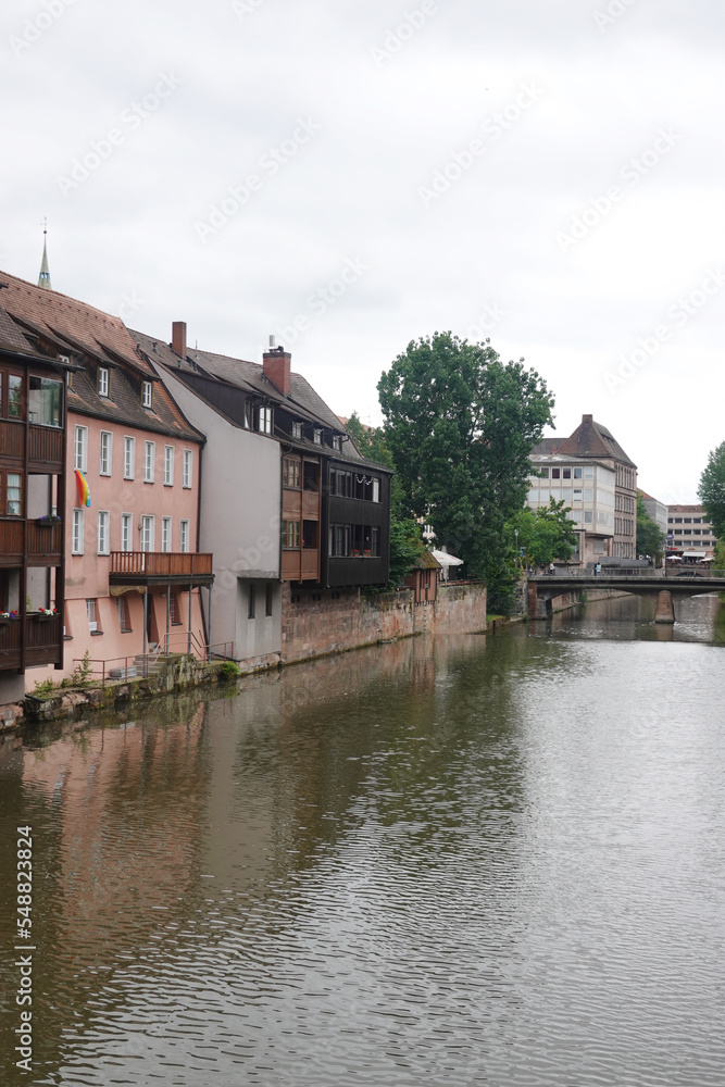 Embankments in the center of Nuremberg, Germany