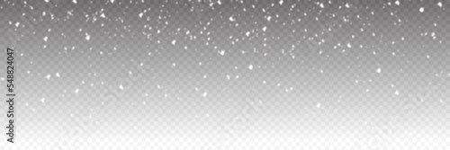 Falling Snow Overlay Background. Snowfall Winter Background. Vector Illustration.