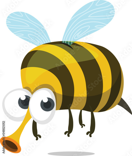 Smiling Cute Bee Cartoon Character Flying