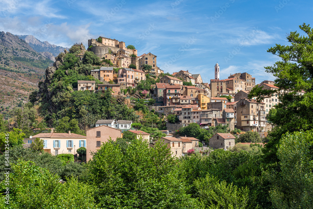 The beautiful little town of Corte on a summer morning, Corse, France.