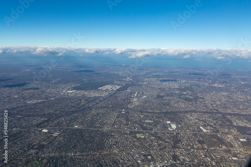 Aerial view of Long Island on the border of Nassau County and Queens