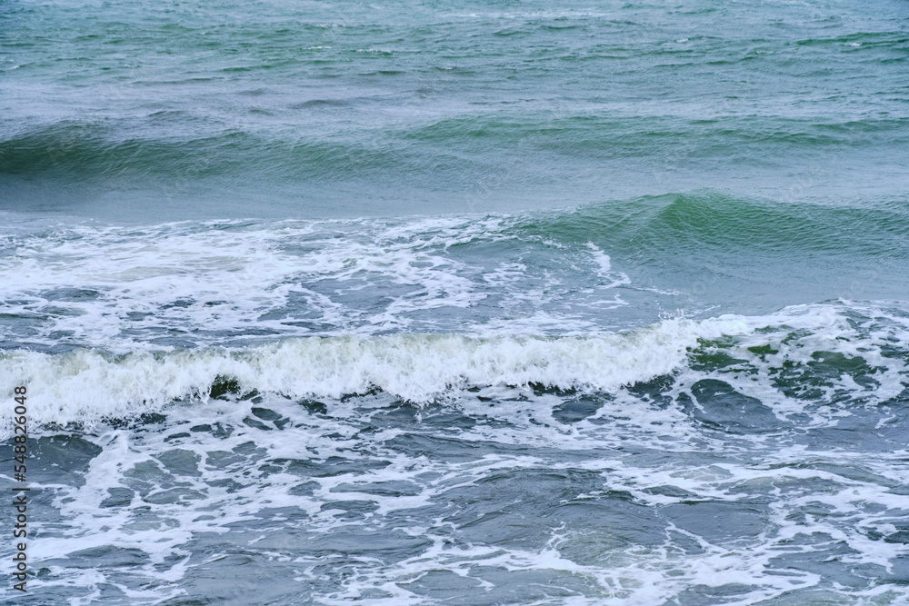 Fototapeta premium Rolling waves during storm in Baltic Sea.