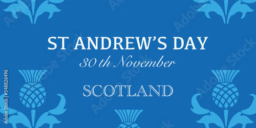 St. Andrew's day - National holiday in Scotland. Template for invitation, poster, flyer, banner, flag of Scotland. Vector illustration
