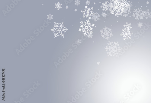 Silver Snowfall Vector Gray Background. Abstract