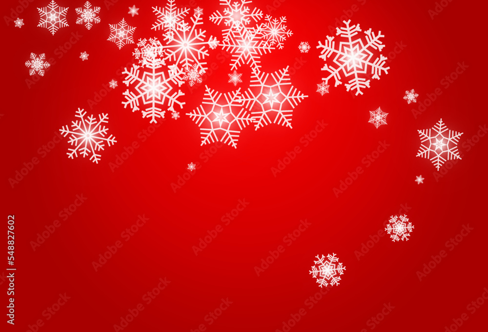 Silver Snowflake Vector Red Background. New Gray Silver Snowflake Vector Red Background. New Gray