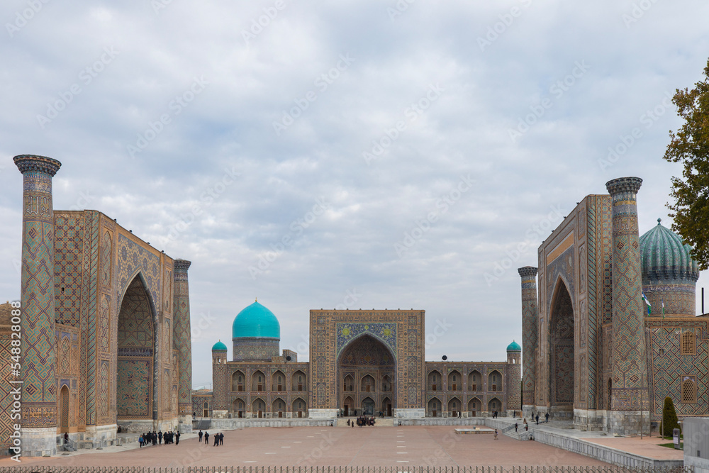Sunset in the Registan Square Samarkand, Uzbekistan