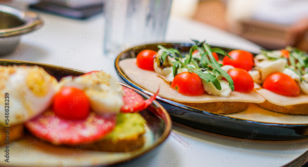 Brunch with toast - Food content Brunch with toast - Food content
