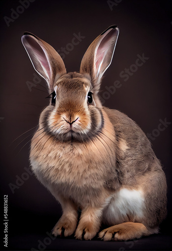 rabbit on a black background