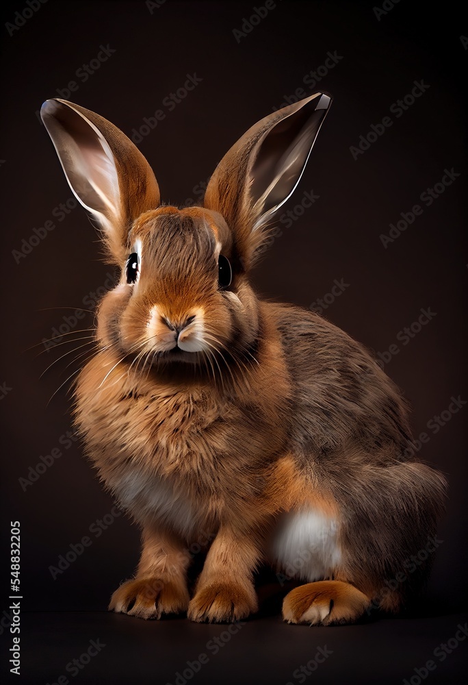 Obraz premium rabbit on a black background