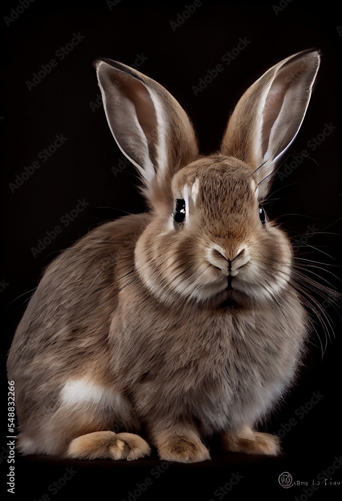 Obraz premium rabbit on a black background