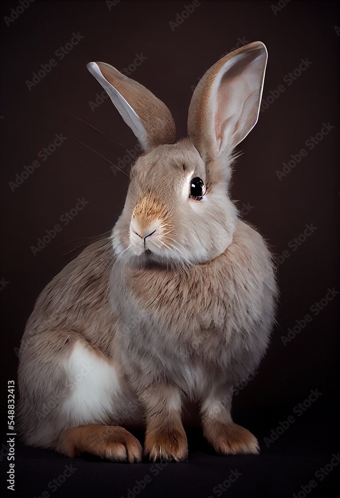 Fototapeta premium rabbit on a black background
