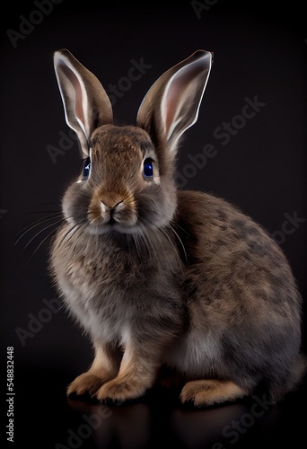 rabbit on a black background © Diana