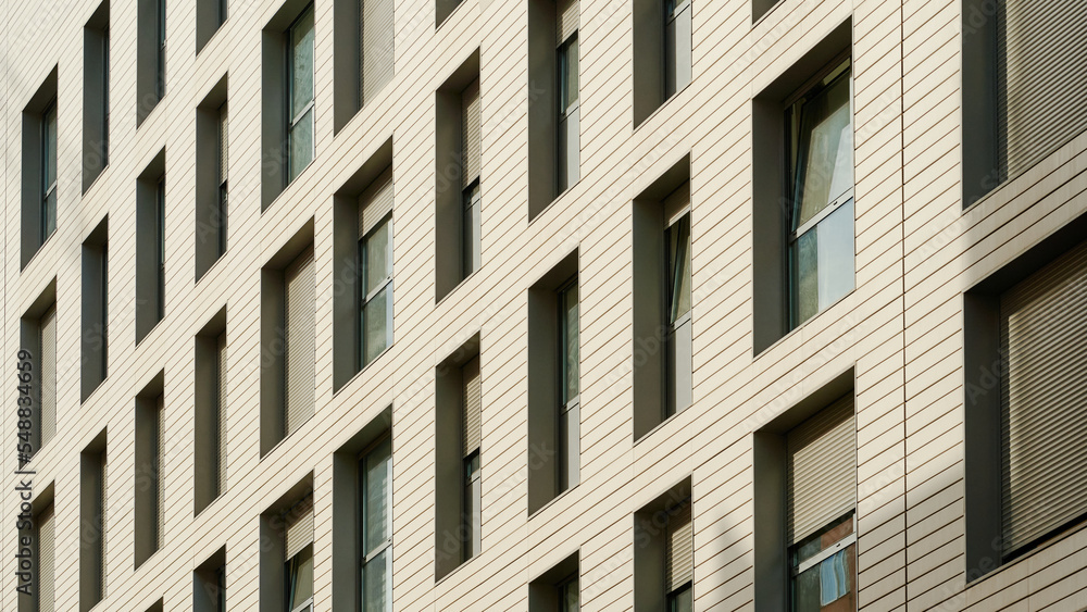 Modern and contemporary architecture with buildings of geometric structure in the city of Barcelona Modern and contemporary architecture with buildings of geometric structure in the city of Barcelona