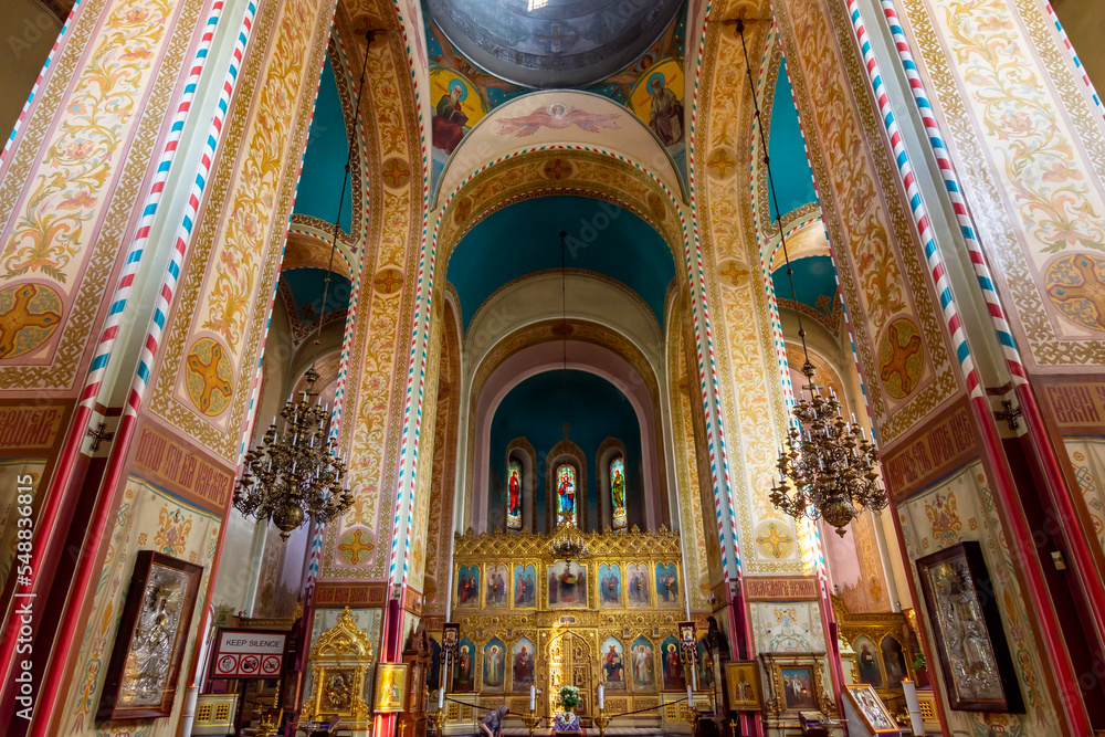 Interiors of Alexander Nevsky cathedral on Toompea hill, Tallinn, Estonia
