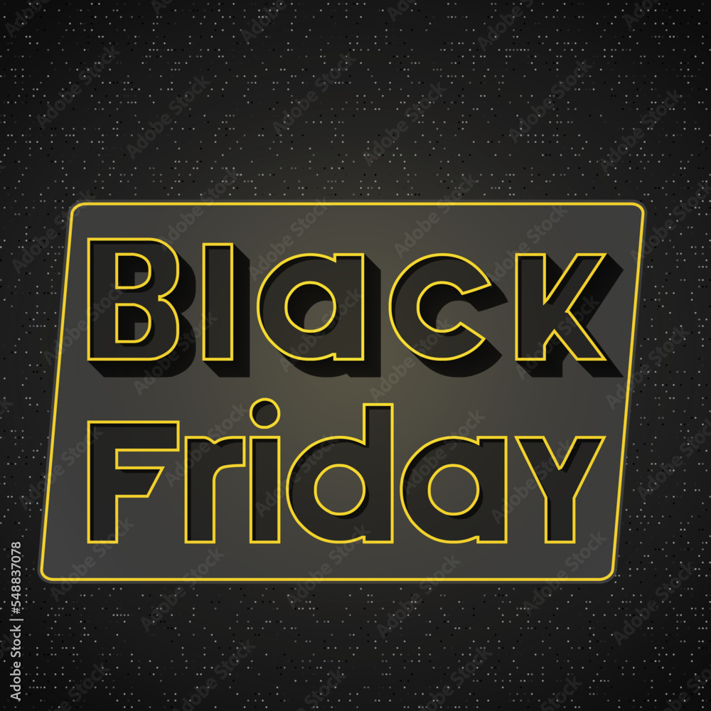 Black Friday typography background banner. Black Friday modern typography text illustration isolated on black. template for the Black Friday sale banner