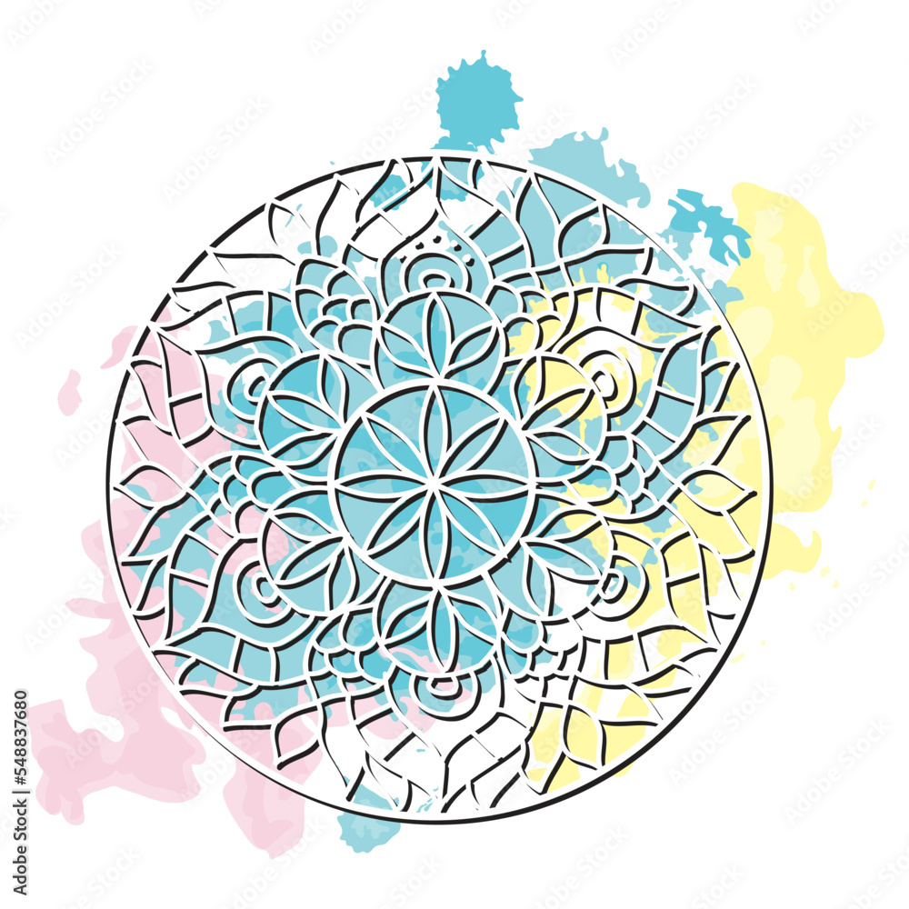 mandala and watercolor splash mandala and watercolor splash