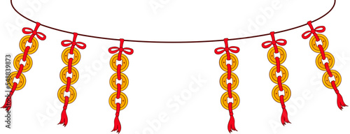 japan chinese new year gold coin lucky fortune decor