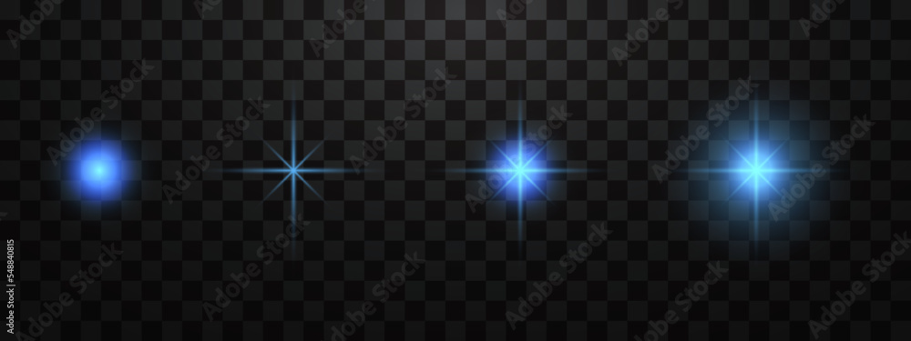 Blue glowing light effect for lamp on transparent background Stock ...